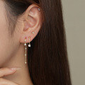 wholesale S925 Sterling Silver Wholesale Star Zircon Earrings With Minimalist Starry Sparkle And French Fringe Drop-0-3