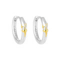 wholesale S925 Sterling Silver Geometric Circular Star Design Two-Tone Plated Minimalist Elegant Ear Clips for Women-0-6