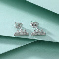 wholesale 925 Sterling Silver Princess Crown Ear Studs Women's Exquisite Versatile Personality Cloud Pure Silver Earrings Fashion Silver Earrings INS-0-3