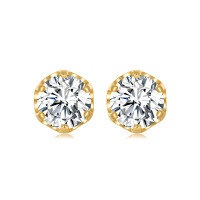 wholesale 925 Sterling Silver Moissanite Crown Stud Earrings for Women, Simple and Stylish, Sweet and Fashionable Earrings, Birthday Gift for Girlfriend-1ct zircon white gold