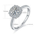 wholesale S925 silver plated with 18k gold, fashion moissanite ring, 1 carat with GRA certificate, moissanite ring for export-0-0
