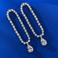 wholesale 925 SilverJewelry New 1 Carat High Carbon Diamond Drop Earrings for Women, Cross-Border Wish Best-Seller-0-1