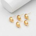 wholesale S925 sterling silver brushed matte gold earrings for women, minimalist and elegant with a sophisticated charm-0-2