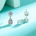 18K Gold Plated 925 Sterling Silver Pear Moissanite Earrings Wholesale-0-1
