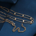 wholesale 925 Silver Korean Style Versatile Necklace, Plated with 14K Gold, Double Layer Zircon Collarbone Chain for Women, Trend-0-2