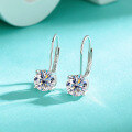 wholesale S925 Sterling Silver Cross-Border Hot-Selling 1-Carat Moissanite Stud Earrings for Women, Fashionable and Elegant with a Sense of Luxury, D Color-0-1