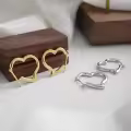 wholesale Metal S925 Sterling Silver, Korean Style, Minimalist Heart Ear Clips for Women-0-1