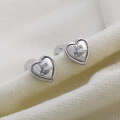 wholesale S925 Silver Minimalist Heart-Shaped Letter Stud Earrings, Fashionable and Niche for Commuting-0-2
