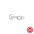 wholesale S925 Sterling Silver Classic Diamond-Studded Flat Head Threaded Ear Cartilage Piercing Earrings-0-9