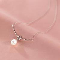 wholesale S925 Sterling Silver High-End Knot Pearl Necklace Minimalist Niche Design Internet-Famous Live Streaming Necklace Y00149-S925 silver necklace silver 925 silver