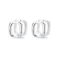 wholesale S925 Sterling Silver Double-sided Hollow-out Square Ear Clasps, Simple and Stylish, Versatile for Commuting, Exquisite and Elegant Earrings for Women-0-4