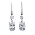 wholesale S925 Silver High-Carbon Diamond Ultra-Sparkling Canary Yellow Diamond Earrings 8*12 Large Oval Earrings for Women-0-4