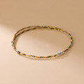 wholesale S925 Silver Korean-style Women's Simple Color Rope Light Bead Adjustable Geometric Elegant Bracelet S5192-0-2