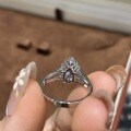 925 Silver 5*8mm Teardrop Lab-Grown Spinel Ring for Women-0-2