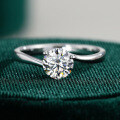 S925 Sterling Silver Moissanite Ring, Classic Three-Life Proposal Design for Women, High-End Drop Shipping-0-4