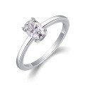 wholesale S925 silver stacking ring set with moissanite, lightweight luxury, ins-style, women's niche, non-fading-0-5