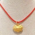 wholesale Metal Material: New Sand Gold Color-Fading Baby Necklace, Children's Longevity Lock, Hundred Blessings Peace, Innocent and Lively Red Rope Necklace Pendant-0-3
