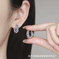 S925 Silver 4-Carat Moissanite Stud Earrings, French Style-0-2