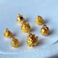 wholesale S925 gold-plated lucky cat bell pendant DIY bracelet necklace accessory handmade cord Dragon Boat Festival charm-0-1