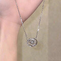 wholesale Metal material heart cross double ring necklace,-0-2