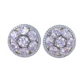 wholesale S925 silver with pink diamond and high-carbon diamond ice-cut oval earrings, new design, fashionable and high-end-0-4