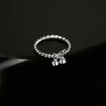wholesale 925 Sterling Silver Double Bell Twist Ring for Women, Fashion Minimalist Style, Niche Design, Ins Polished Open Band-0-0