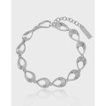 wholesale S925 Sterling Silver 1839 Minimalist Small Batch Original Design Cold Tone Abstract Openwork Teardrop Chain Bracelet for Women-0-0