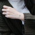 wholesale S925 Sterling Silver Korean Style Fashionable and Versatile Cross Pendant Thin Chain Bracelet for Women-0-2
