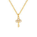 wholesale 10K gold new niche moissanite necklace, minimalist high-end key collarbone chain, genuine gold jewelry-0-1