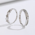 wholesale 925 Sterling Silver Starry Night Glow Couple Rings for Men and Women, Fashion Versatile Zirconia Band Ring, Matching Moon Rings for DeWu and Ins-0-3