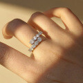 S925 Sterling Silver Moissanite Open Stacking Ring, Valentine's Gift, Factory Customization-0-0
