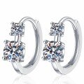 S925 Four-Prong Moissanite Stud Earrings, 2025 New Small-Design Ear Hoops-0-3