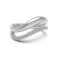 wholesale 925 Sterling Silver Geometric Minimalist Style Irregular Stackable Ring for Women, Small and Unique-Platinum DY121419-SW-WH 6