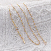 wholesale S925 silver plated with 14K gold minimalist versatile side-exposed necklace pendant for Dunli Jewelry summer collection-Sideways naked chain (without pendant)  925 silver