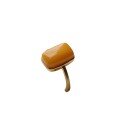 wholesale S925 Silver Natural Antique Beeswax Square Ring Openable Band Mustard Yellow Antique Beeswax Large Statement Ring-0-4