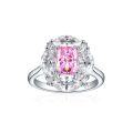 wholesale S925 Sterling Silver 15ct Princess-Cut Diamond Wedding Ring with Ice Flower Cut, Luxurious and High-End 6*8 Colored Gemstone High-Carbon Diamond Women's Ring-0-8