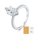 Sterling Silver Customizable Stackable Moissanite Women's Rings-0-6
