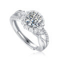 Sterling Silver Moissanite Sunflower Vine Ring, Fashion Jewelry for Cross-Border Sale-0-3