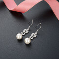 wholesale S925 Silver Creative Design Korean Style Pearl Ear Hook Earrings, Elegant Women's Dangle Earrings for Wholesale-0-0