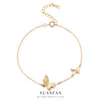 wholesale S925 Sterling Silver Women's Double Layer Butterfly Bracelet,Ins。-925 silver