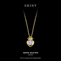 Sterling Silver Hollow Jumping Heart Crown Necklace-S925 sterling silver + 1-carat moissanite