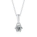 wholesale 925 Silver Inlaid Moissanite Teardrop Pendant Six-Prong Necklace Collarbone Chain Jewelry Ready to Ship-0-1