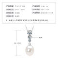 S925 Silver Natural Freshwater Pearl Teardrop Zircon Necklace-0-4