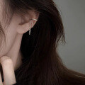 wholesale Sterling silver S925 chain ear crawler ear clip trendy new style minimalist ear cuff for women without piercings-0-6