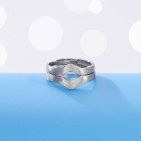 wholesale S925 Sterling Silver Inseparable Couple Rings, Niche Design Matching Bands, Sterling Silver Pair Commemorative Couple Rings-Women's Ring Adjustable Opening-S925 Silver