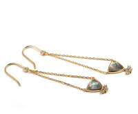 wholesale 925 Sterling Silver Gold-Plated Vintage Style Labradorite Fringe Earrings with Zirconia for Women Wholesale-Labradorite earrings