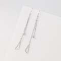 wholesale S925 Sterling Silver Long Tassel Triangular Drop Earrings Korean Style Women's Ear Hooks Cross-border New Accessories-0-0