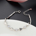 wholesale S925 Silver Korean and Japanese Minimalist Style Zircon Bracelet, Fashionable and Elegant Women's Trendy Chain Accessory-0-3