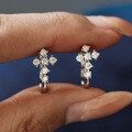 Silver-Plated Gold U-Shaped Hip Hop Cross Moissanite Ear Cuffs for Women-0-1