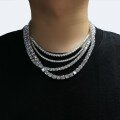 wholesale Metal material first, European and American hip hop necklace unisex tennis chain D color moissanite 30/40/50/65/1 carat moissanite-0-1